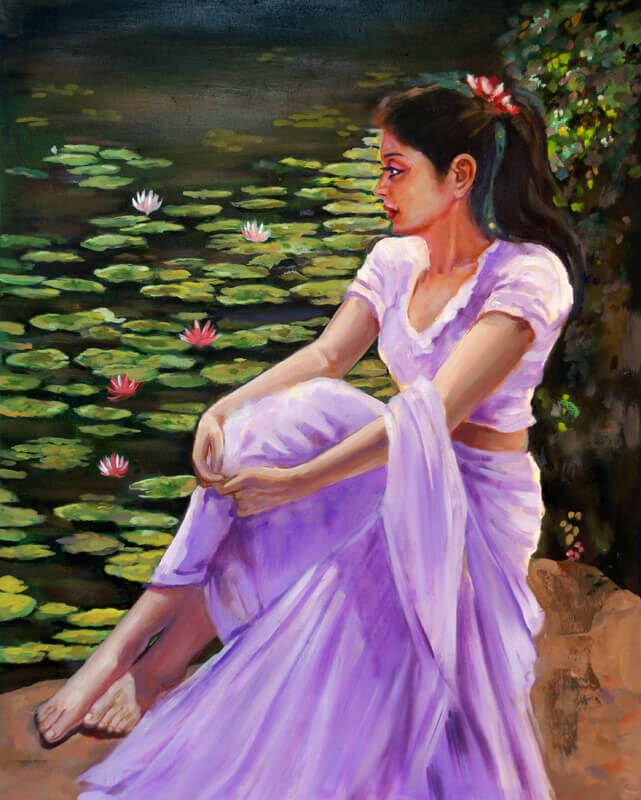 Girl near Lotus Pond